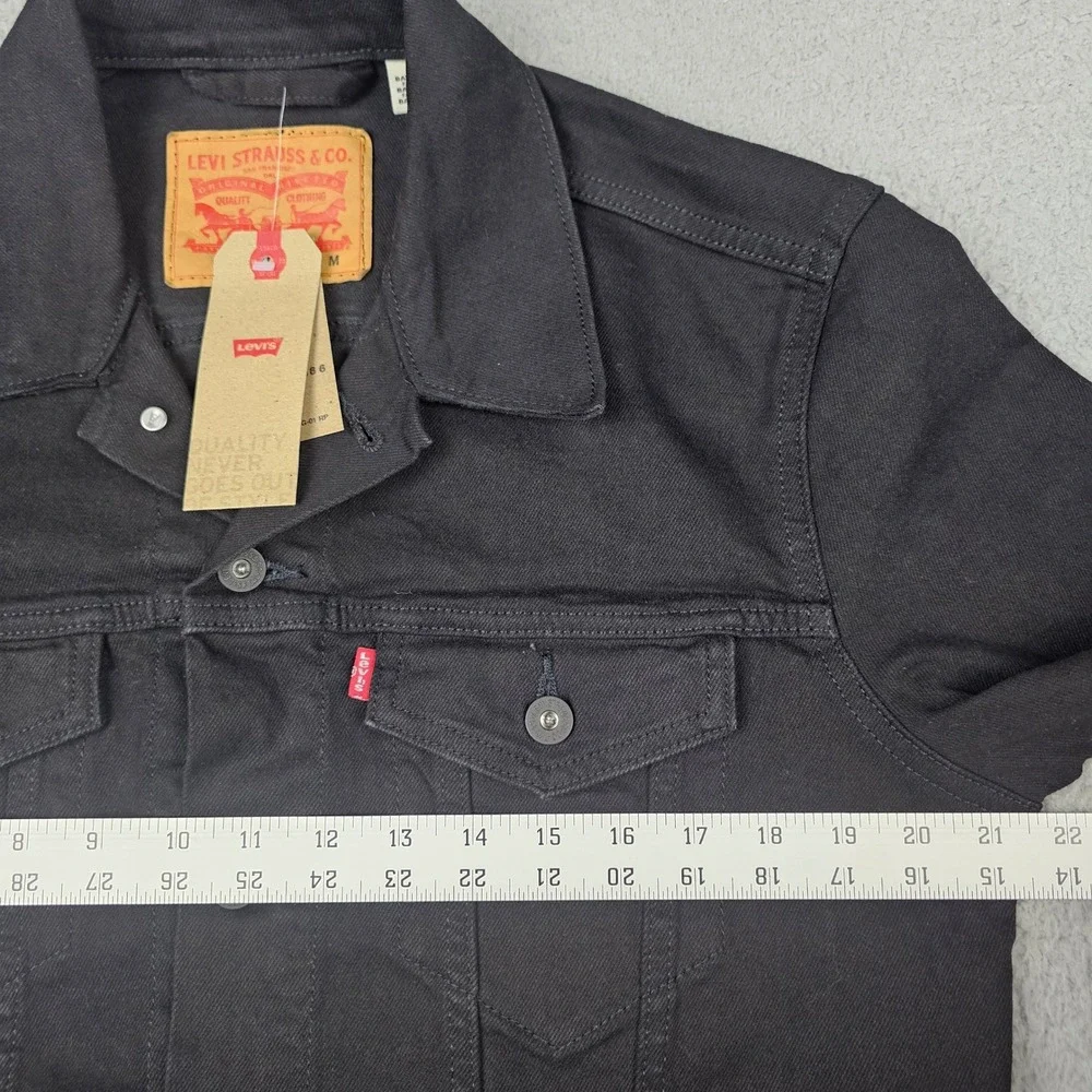 Levi's Trucker Jacket Mens Size M Black Denim 72334-0223 Stretch Cotton NWT - Picture 8 of 10